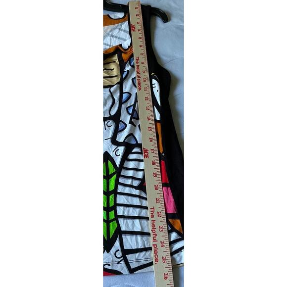 ART Simply Dolcezza Vibrant Sleeveless Women's Abstract Print Blouse L - Picture 2 of 5